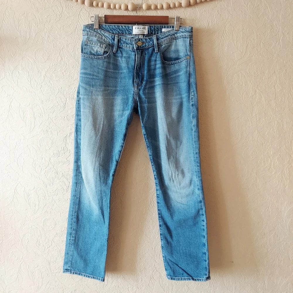 Frame Denim Size 28 Le Grand Garcon Boyfriend Jeans 100% Cotton - Picture 2 of 9